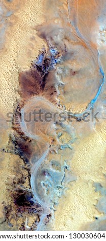 blue river, tribute to Pollock, vertical abstract photography of the deserts of Africa from the air, aerial view, abstract expressionism, contemporary photographic art, abstract naturalism,