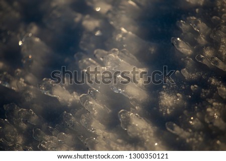 Close up of frozen snow