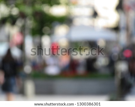 Blured peoples on the street. Motion blured people. Slow shutter speed. Bussie people on the street. People silhouette on the street. Belgrade, Serbia, Knez Mihajlova.  . Abstract motion beckground