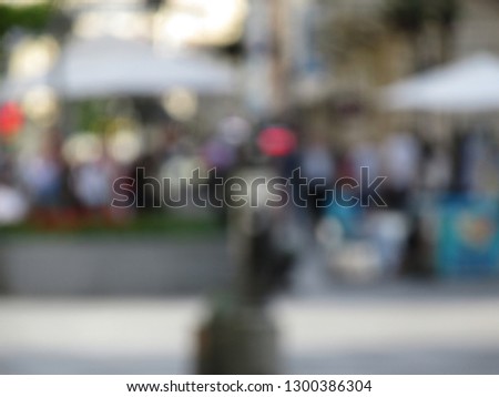 Blured peoples on the street. Motion blured people. Slow shutter speed. Bussie people on the street. People silhouette on the street. Belgrade, Serbia, Knez Mihajlova.  . Abstract motion beckground