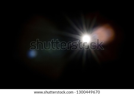 Flash light effect isolated on transparent background. White flashlight, flare or camera flash overlay