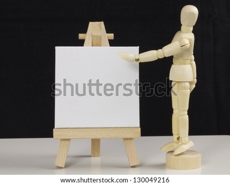 Wooden Easel with Mannequin Teacher