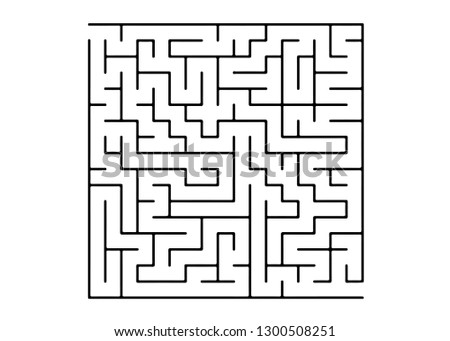 White vector pattern with a black labyrinth. Modern illustration with maze on a white backdrop. Concept for pazzle, labyrinth books, magazines.