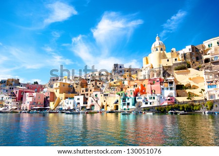 Colorful island of Procida, Naples - Italy Royalty-Free Stock Photo #130051076