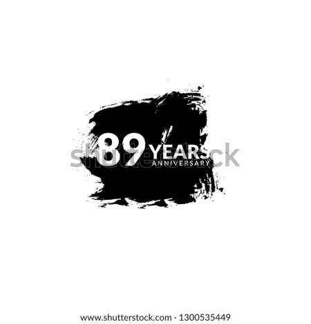 grunge 89 years anniversary celebration simple logo