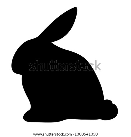 Rabbit shadow Isolated cute on black white scene vector illustration
Easter