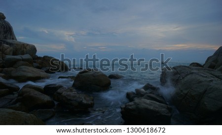 The Parai beach in he Eastern coast of Bangka island, Indonesia