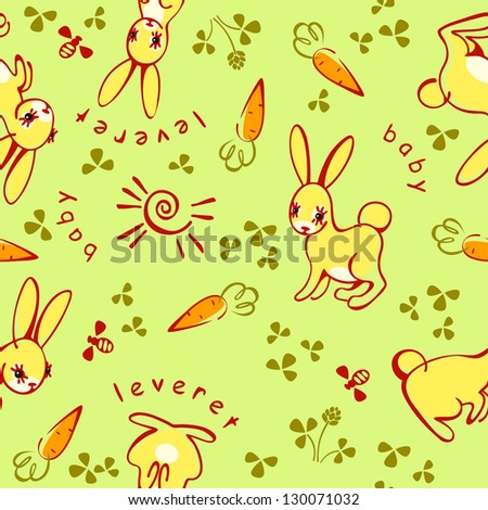 rabbits. children background with wild animals.