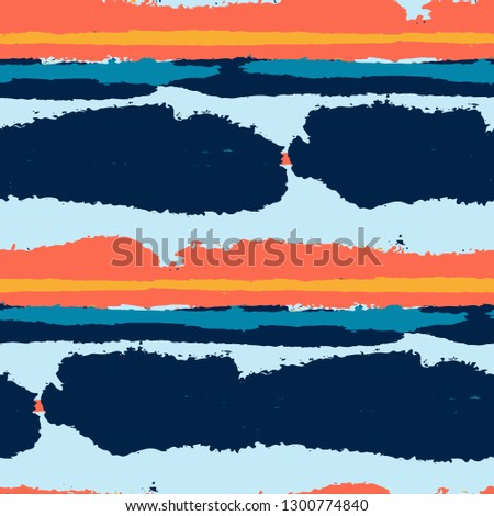 Grunge Background with Stripes. Painted Lines. Texture with Horizontal Dry Brush Strokes. Scribbled Grunge Rapport for Linen, Fabric, Wallpaper. Trendy Vector Background with Stripes