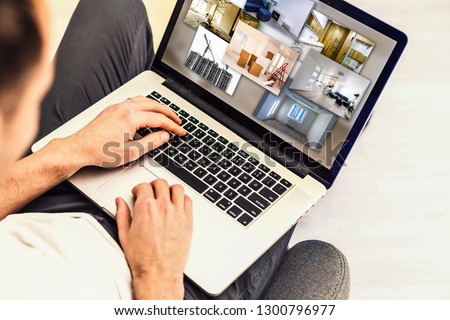Apartment search online concept: house search application on a laptop screen