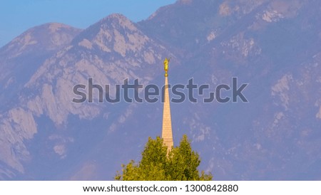 Church spire in Daybreak Utah with statue on top