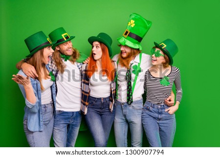 Portrait of nice lovely attractive cheerful cheery ecstatic glad excited positive group guys girls eyewear eyeglasses chatting isolated over bright vivid shine background