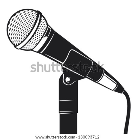 retro microphone with stand 