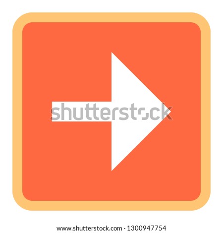 Arrow sign square icon in thin line style. Color shape isolated on white background. The graphic element for design saved as a vector illustration in the EPS file format.