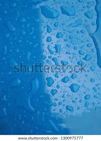 Water Drip On Blue