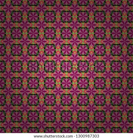 Beautiful ditsy floral seamless background. Hand-drawn seamless pattern. A lot of vector flowers in black, purple and pink colors.