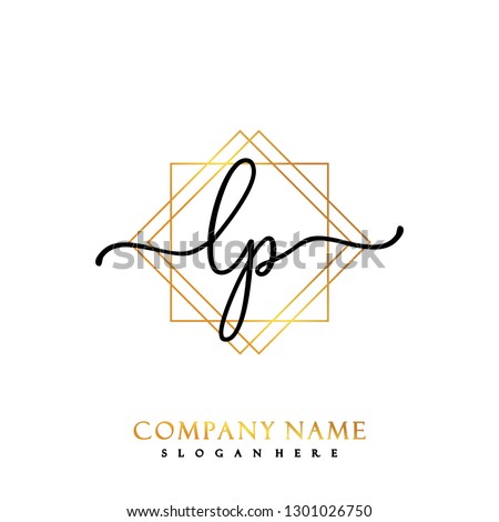 LP Initial Handwriting logo template vector
