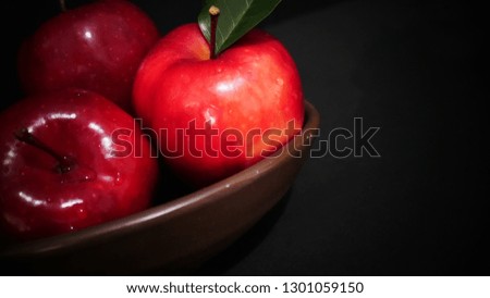 Three apple on bowl for fruit photoshoot