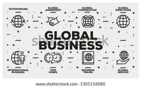 GLOBAL BUSINESS LINE ICON SET