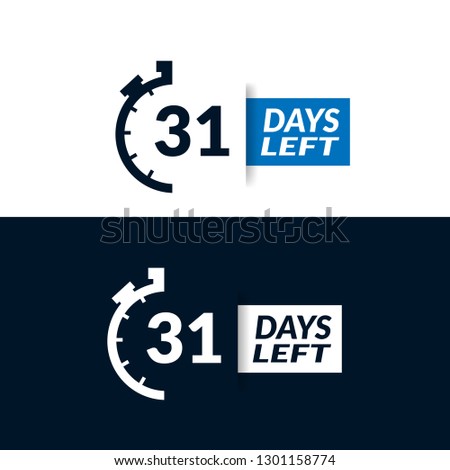 31 Days Left sign - emblem, label, badge,sticker, logo. Designed for your web site design, logo, app