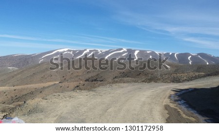 Beautiful winter panorama of mountains BOUIBLANE - MOROCCO, beautiful nature among the mountains , Atlas Mountains .