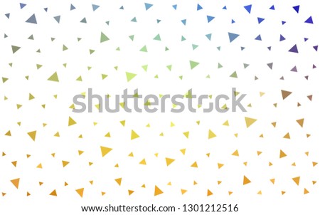 Light Blue, Yellow vector  abstract mosaic pattern. Glitter abstract illustration with an elegant triangles. Brand new style for your business design.