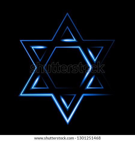 The Star of David, the Jewish Hexagram. Traditional Hebrew sign. Vector illustration, eps 10.