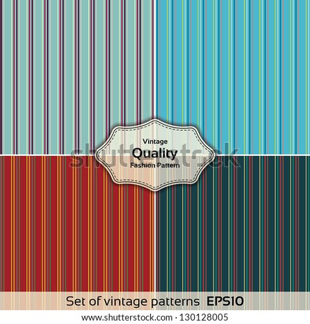 Set of seamless patterns with fabric texture. Fashion Line Designs. Universal: Background, Pattern, Texture. Vector illustration EPS10