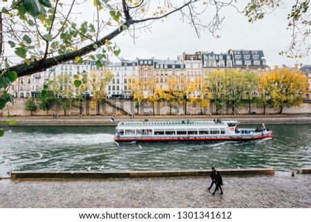 Paris (France) - Walking along the river Seine in a winter day