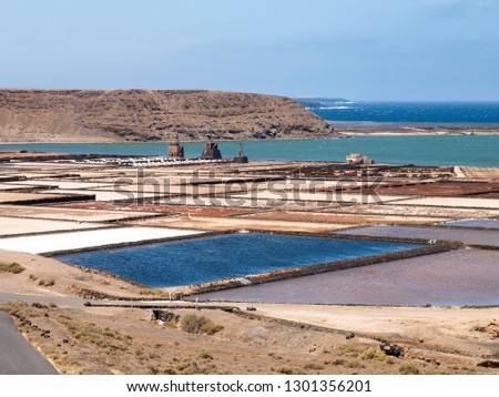 Lanzarote, Spain: Open air drying salts in the open air along the coast of the island.