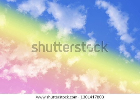 Sky and cloud background with a pastel colored 
