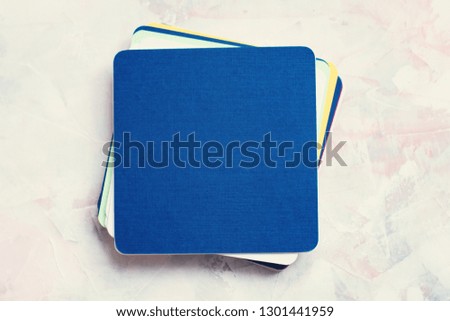 Empty blue cards on gray background Mock-up
