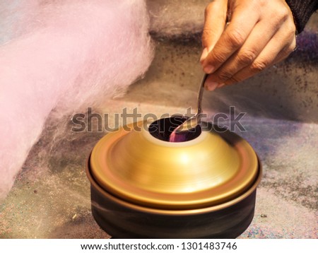 Man doing cotton candy