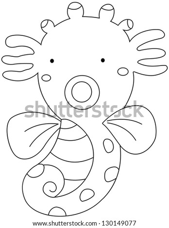 illustration of a sea horse on a white background vector