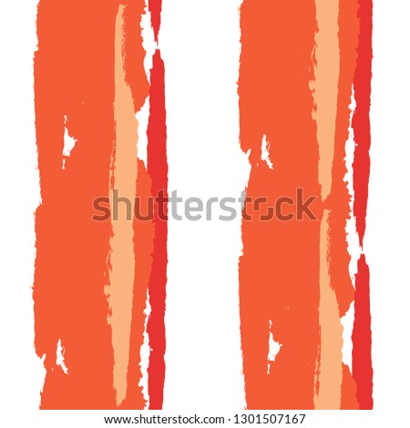 Seamless Grunge Stripes. Painted Lines. Texture with Vertical Dry Brush Strokes. Scribbled Grunge Pattern for Linen, Fabric, Textile. Trendy Vector Background