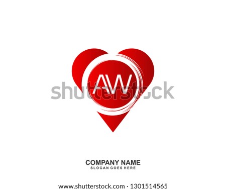 AW initial logo template vector