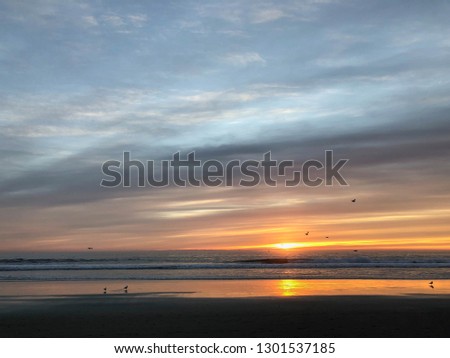 Sunset over the Pacific Ocean in Los Angeles, CA