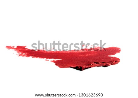 close up of a lipstick paint on white background