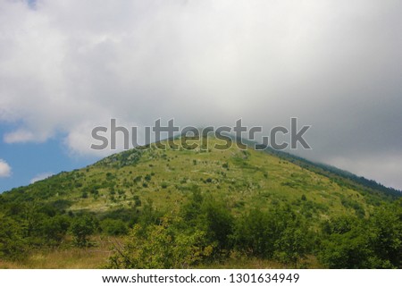Amazing mysterious Rtanj mountain in the summer. Nature beauties of Serbia. 