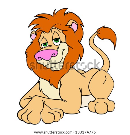 Hand drawn cartoon lion/Lion