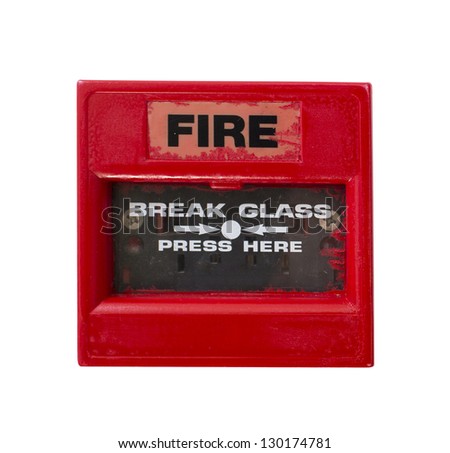 Fire alarm switch on the wall (with clipping path)