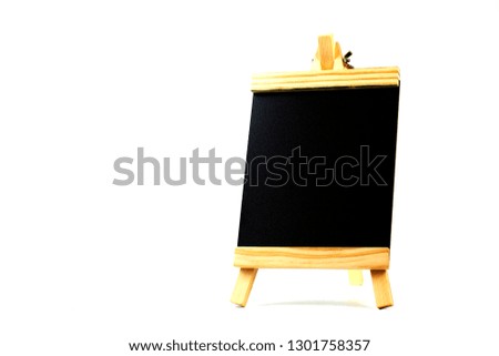 Chalkboard on an easel with white background.
