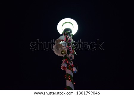 Lamp decorated with bell