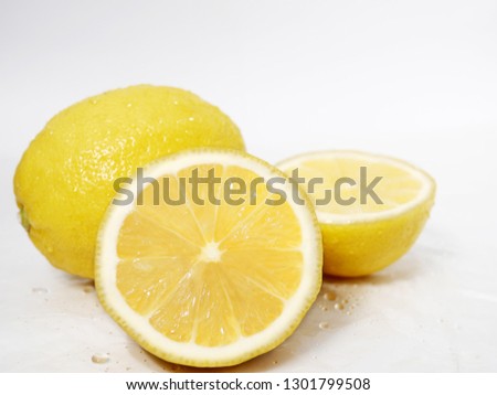 Fresh lemons slice. Fruit photoshoot