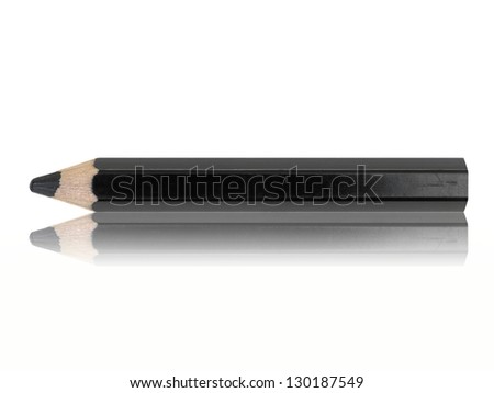 A black pencil isolated against a white background