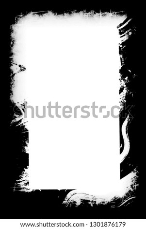 Abstract Decorative Black & White Photo Frame. Type Text Inside, Use as Overlay or for Layer / Clipping Mask 