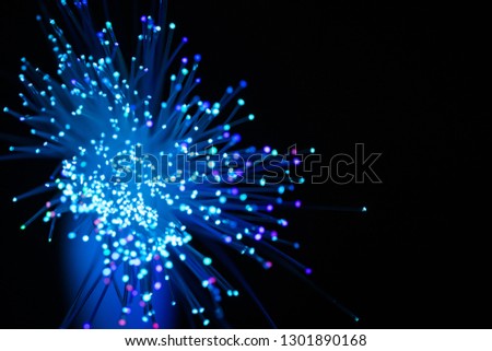 Macro shots of Fiber optics glass strands