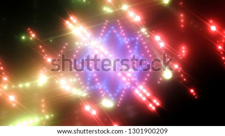 abstract shiny pink background with beams and stars. illustration digital.