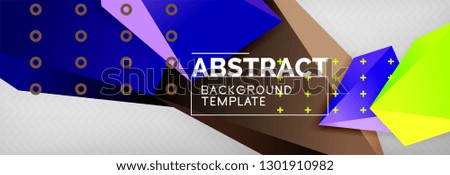 Triangles polygonal background, vector 3d poly template, vector geometric minimal design