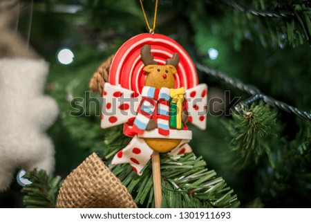 Closeup of Decoration from a decorated Christmas tree